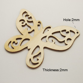 Деревянное украшение Бабочка резная 66 мм.
