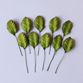 Набір листочків троянди зеленого кольору, 10 шт., 35 мм.