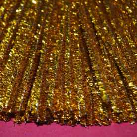 Синельная проволока люрекс, золото 29 см, 7 мм