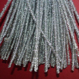 Синельная проволока люрекс, серебро 29 см, 7 мм