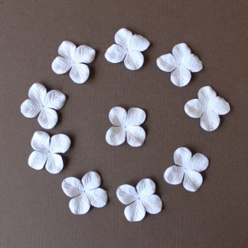 Набор белых гортензий, 10 шт., 45 мм.