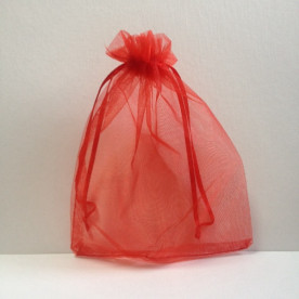 Пакет из органзы, красный 14х17 см.