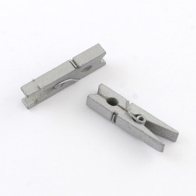 Набір дерев'яних прищіпок 25 мм, колір срібло, 10 шт.