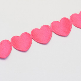 Лента - высечка Сердечки, фуксия, 16 мм, 90 см.