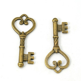 Металлическая подвеска Ключик, античная бронза, 47 мм.