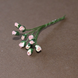 Набір бутонів троянд рожево-жовтого кольору, 5 мм, 10 шт.