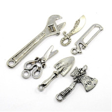 Набір підвісок Інструменти, античне срібло, 6 шт.