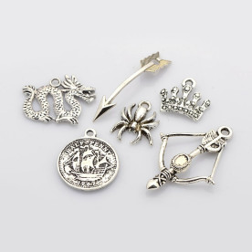 Набір підвісок Лицарська балада, античне срібло, 6 шт.