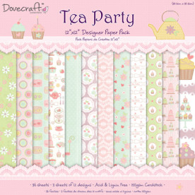 Набор бумаги Tea Party 30х30 см 12 листов от Dovecraft