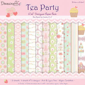 Набор бумаги Tea Party 15х15 см 24 листа от Dovecraft