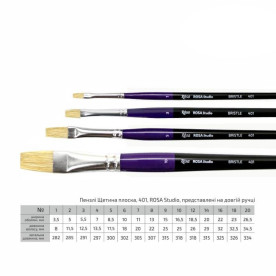 Щетина плоская, 401, № 6, д.р. кисть ROSA Studio