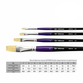 Щетина плоска, 401, № 7, д.р. пензель ROSA Studio