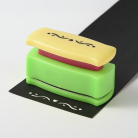 Дырокол бордюрный, узор 05, цветы и сердца, 27x68x40 мм