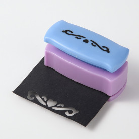 Дырокол бордюрный, узор 07, цветы и сердца, 27x68x40 мм