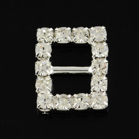Пряжка Прямокутник із страз, 16х12 мм