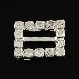 Пряжка з страз Прямокутник, 16х12 мм