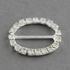 Пряжка з страз Овал, 26х21 мм