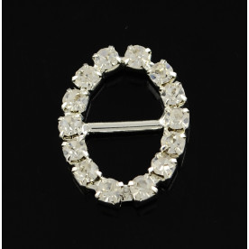 Пряжка з страз Овал, 21х16 мм