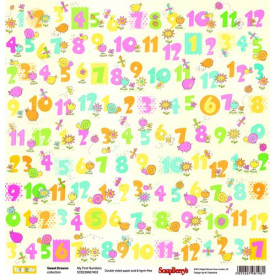 Двосторонній папір Перші Цифри 30,5х30,5 см від ScrapBerry's
