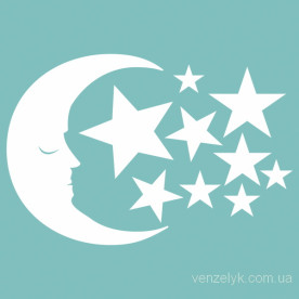 Чіпборд Місяць і зірки 83x124 мм від Вензелік