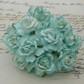 Набор декоративных диких розочек 40 мм голубого цвета, 5 шт.