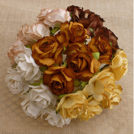 Набір троянд в коричневих тонах 30 мм, 5 шт.