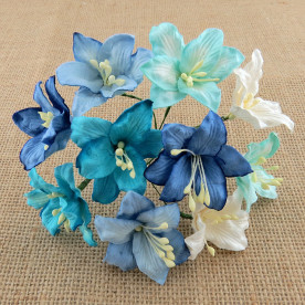 Набор лилий в голубых тонах, 30 мм, 5 шт.