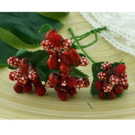 Букет ягодок красный 20 мм, 1 шт.