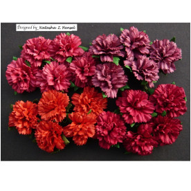 Набор гвоздик в красных тонах, 4 шт., 25 мм