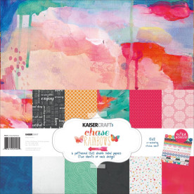 Набір паперу "Chase Rainbows" 30х30 см 12 аркушів + наклейки від Kaisercraft
