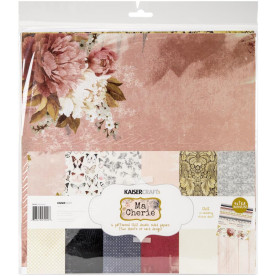 Набор бумаги "Ma Cherie" 30х30 см 12 листов + наклейки от Kaisercraft