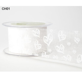 Прозора стрічка White Hearts 90 см від May Arts