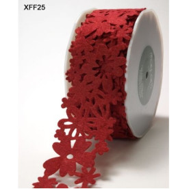 Фетровий стрічка Floral Felt Burgundy, ширина 7 см, довжина 90 см від May Arts