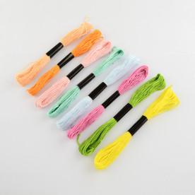 Набір бавовняних шнурів - ниток, колір асорті, 8 м кожного кольору, 10 шт.