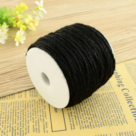 Пеньковий шнур чорний, 2 мм, 1 м