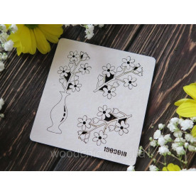 Чіпборд, набір незабудки у вазі, Woodchic