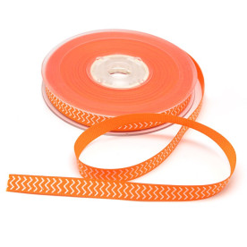 Репсовая лента Зиг-заг оранжевый, 9 мм, 90 см