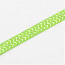 Репсовая лента Зиг-заг зеленый, 9 мм, 90 см