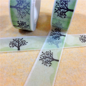 Бумажный скотч Деревья, 15 мм, 10 м