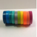 Набор бумажного скотча однотонного разноцветного, 8 мм, 5 м в рулоне, 10 рулонов