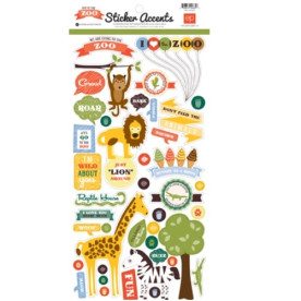 Лист наклеек Day at the Zoo 15х30 см, Echo Park