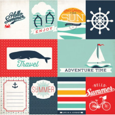 Скраппапір двосторонній Summer Adventure Journaling 30х30 від Echo Park
