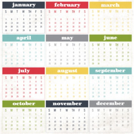 Скрапбумага двусторонняя Calendar Months 30х30 от Echo Park