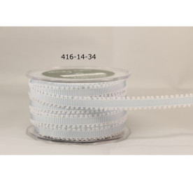 Репсова стрічка з зубчастим краєм Grosgrain Light Blue 90 см від May Arts