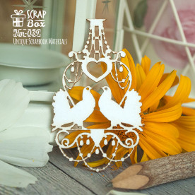 Чіпборд люстра з голубами 65 x 40 мм від Scrapbox