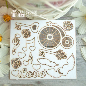 Чипборд набор Свадебный малый 105 x 94 мм от Scrapbox