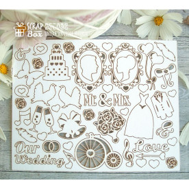 Чіпборд набір Весільний великий 203 x 160 мм від Scrapbox