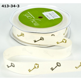 Стрічка з принтом Keys Ivory 90 см від May Arts
