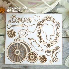 Чипборд набор Свадебный дамский 105 x 94 мм от Scrapbox