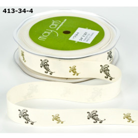 Стрічка з принтом Scrolls Ivory 90 см від May Arts